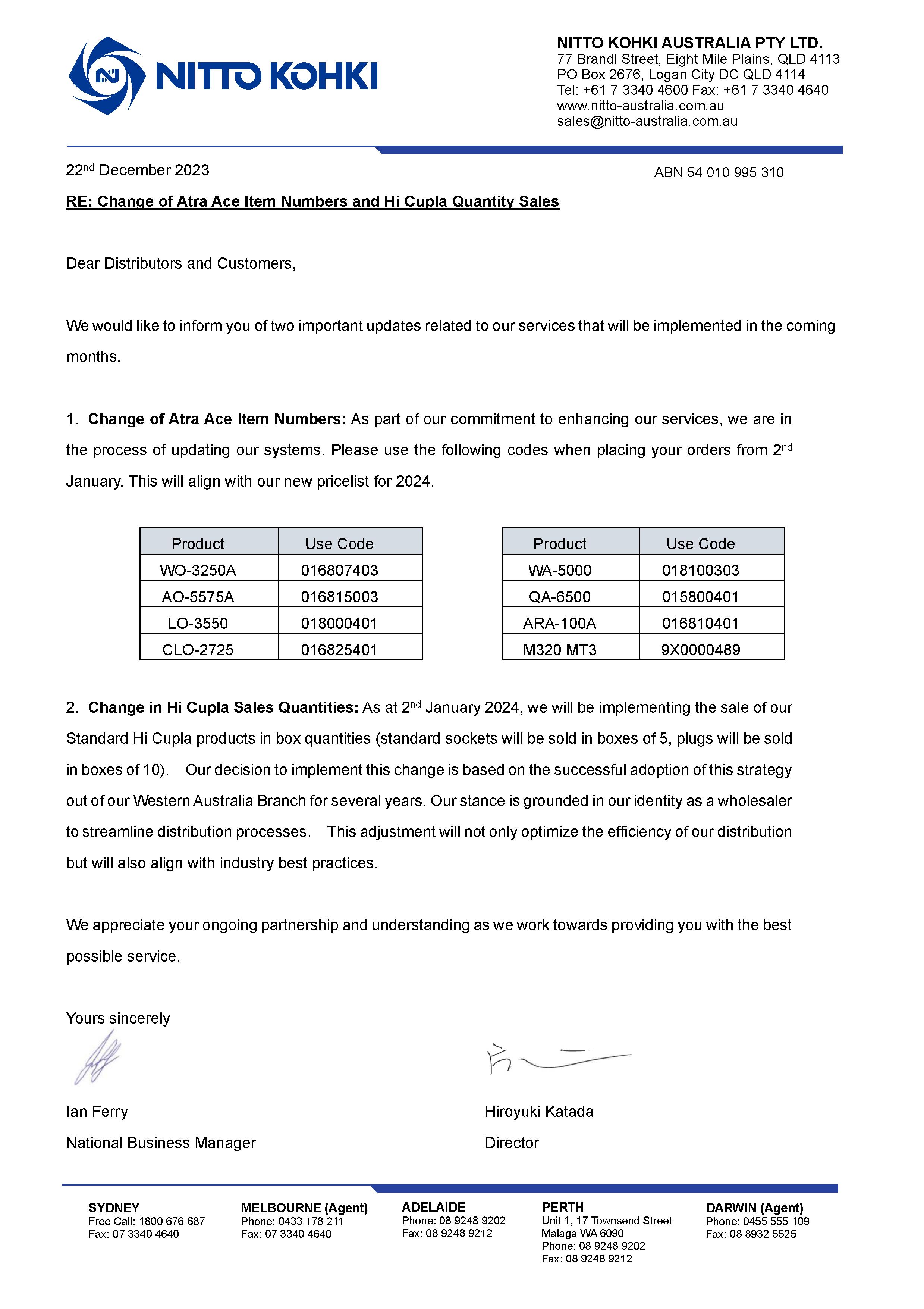 Important Updates RE Atra Ace and Hi Cupla1